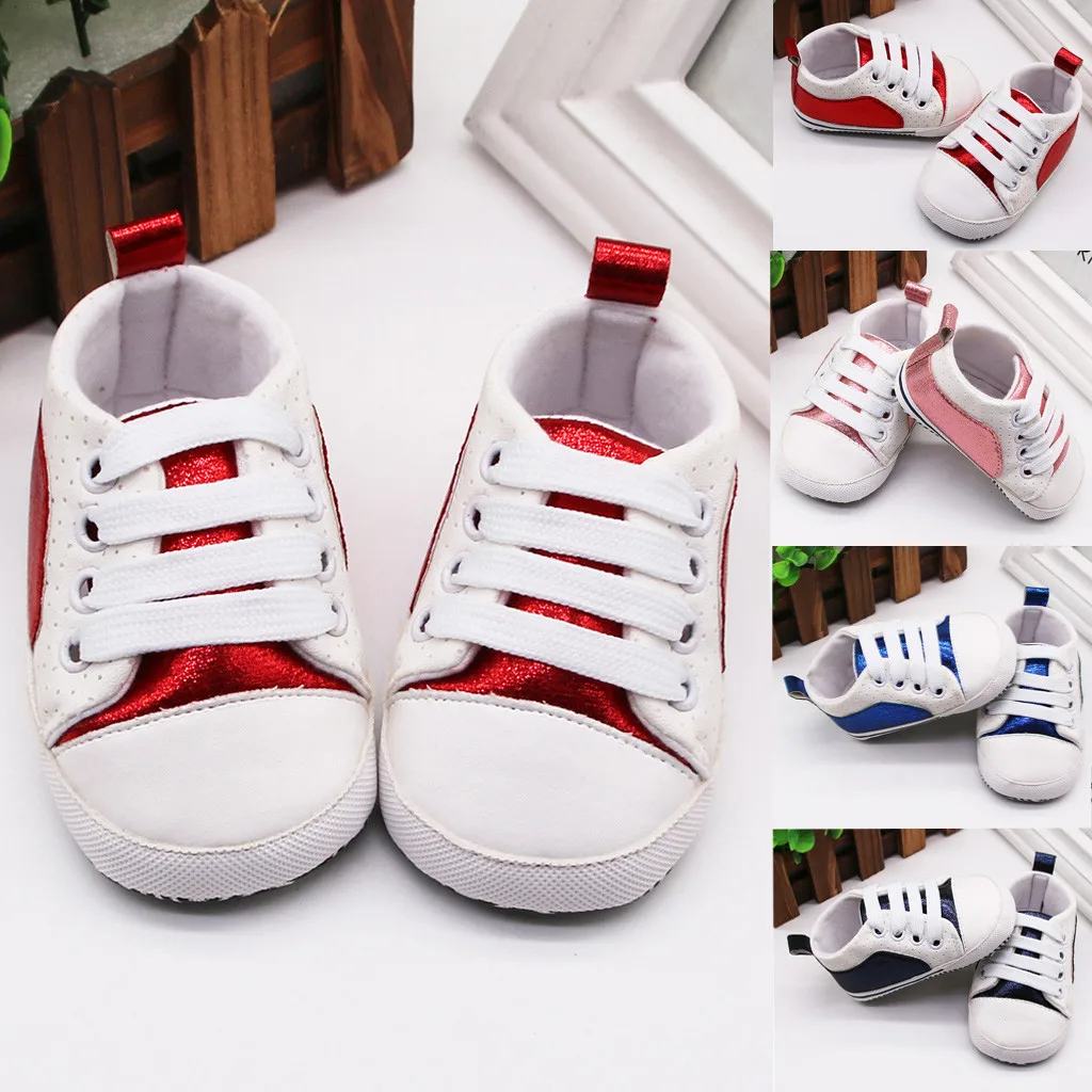 

2019 Hot Sale Shoes For Infant Fashion Newborn Bandage Splicing Prewalker Soft Sole Casual Shoes Baby Girls Boy Comfy Shoes