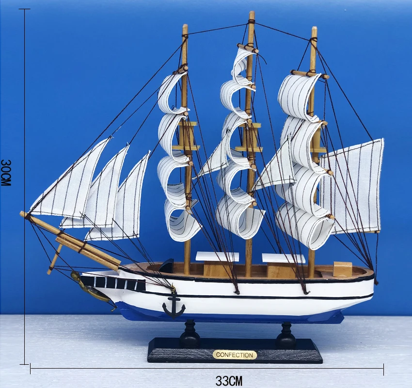 LUCKK 33 см морская деревянная модель парусника ручной корабль миниатюрная фигурка Рождество год вечерние украшения морские креативные подарки