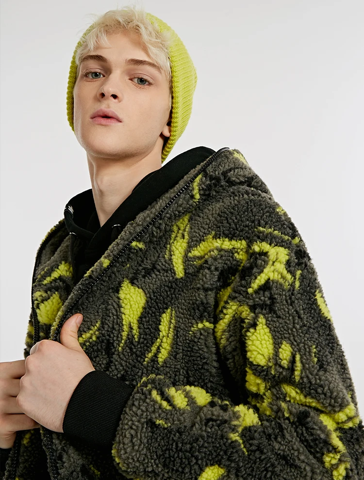 MLMR Мужская камуфляжная куртка с капюшоном из овечьей шерсти, теплая хлопковая зимняя куртка | 218409510