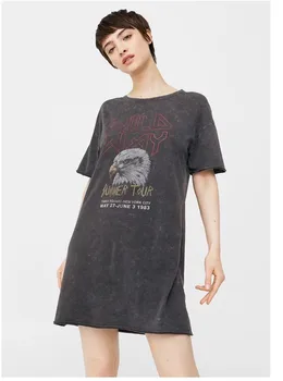 

New fashion printing round neck short sleeve sexy open back women's T-shirt