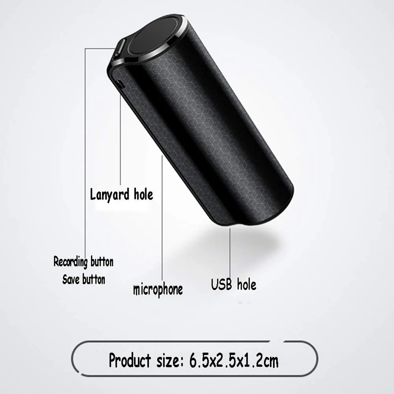  Abhu-Mini Audio Registratore Vocale 8G Portatile di Registrazione Magnetica Professionale Hd Digita
