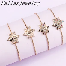 10 шт. позолоченная Звезда Форма коннектор cz Очарование, религия cz кубический цирконий микро проложить Шарм Браслет