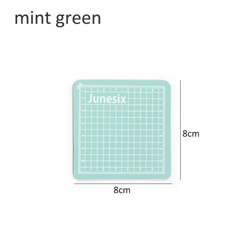 mint green 8X8cmPVC режущий коврик мини швейная машина портативная швейная текстильная салфетка DIY скрапбук ручная модель аксессуары - Цвет: mint green