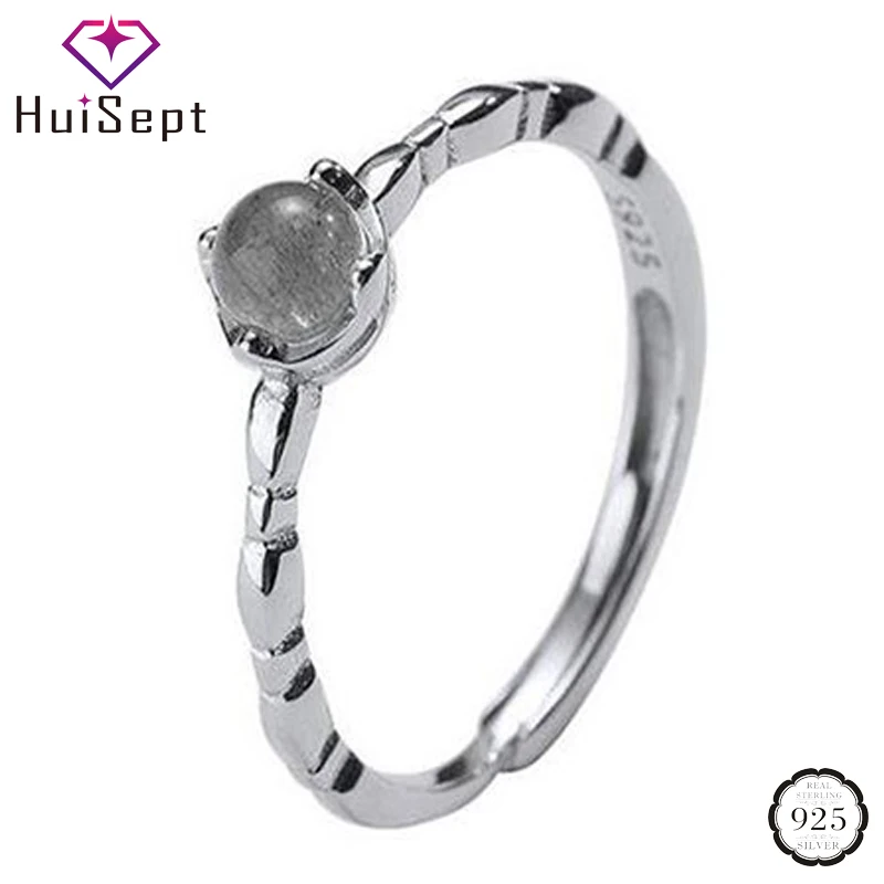 

Кольцо женское из серебра 925 пробы, с лунным камнем круглой формы