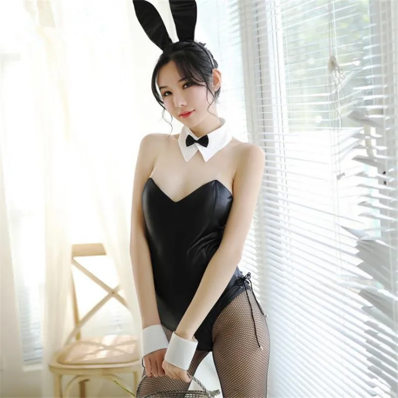 Банни девушка Babydoll Эротическое Нижнее Белье Порно Косплей горничная сексуальная горячая девочка Onesies Аксессуары повязка на голову игра униформа прекрасный