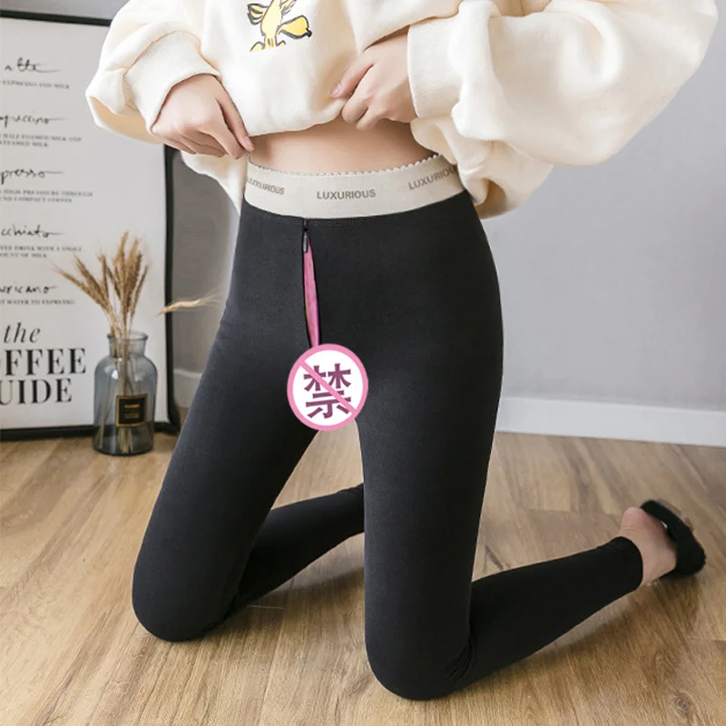 Leggings Invisible Zipper Open-crotch Pants Female Fun Outdoor Couples  Dating In The Wild Wear Sex Free Passion Sexy Free Sex - Leggings -  AliExpress