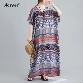 

cotton plus size vintage floral women casual loose maxi long summer beach sun dress elegant clothes 2020 ladies dresses sundress