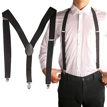 

Elastic Suspender Y-Back Black Women Mens Students DIY Pants Accessories Clip-on Braces Suspenders Jeans Trousers Fashion