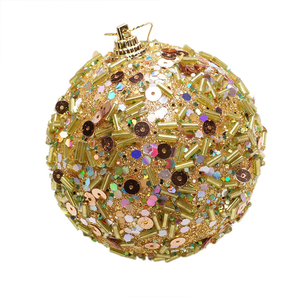 Рождественские блестящие шары со стразами Bolas De Navidad Рождественские елочные украшения Adornos Arbol Navidad Рождественские шары - Цвет: Gold