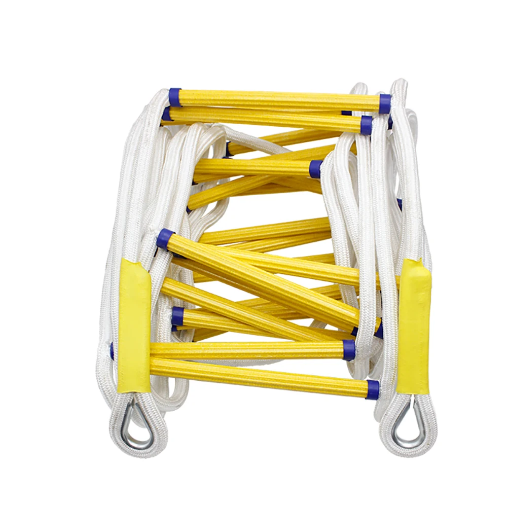 5Meter Rescue Rope Ladder 17FT Escape Ladder Emergency Work Safety Response Fire Rescue Rock Climbing Escape Resin and Polyester