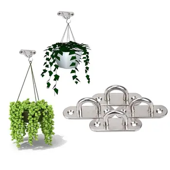 

Hot 6 Pcs 5mm Stainless Steel Eye Plate Oblong Pad Eye Plate Metal Staple Ring Hook Hardware