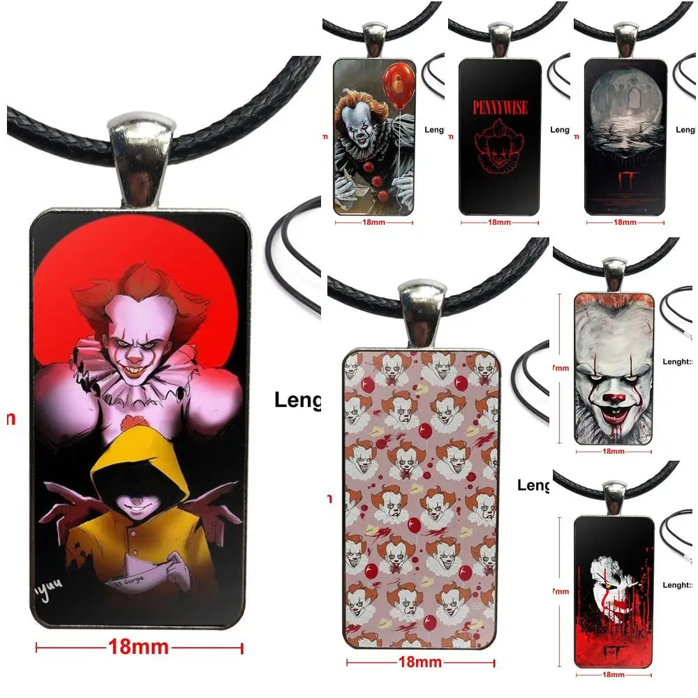 Stephen Kings It Pennywise Clown Horror стекло кабошон чокер подвеска прямоугольное ожерелье