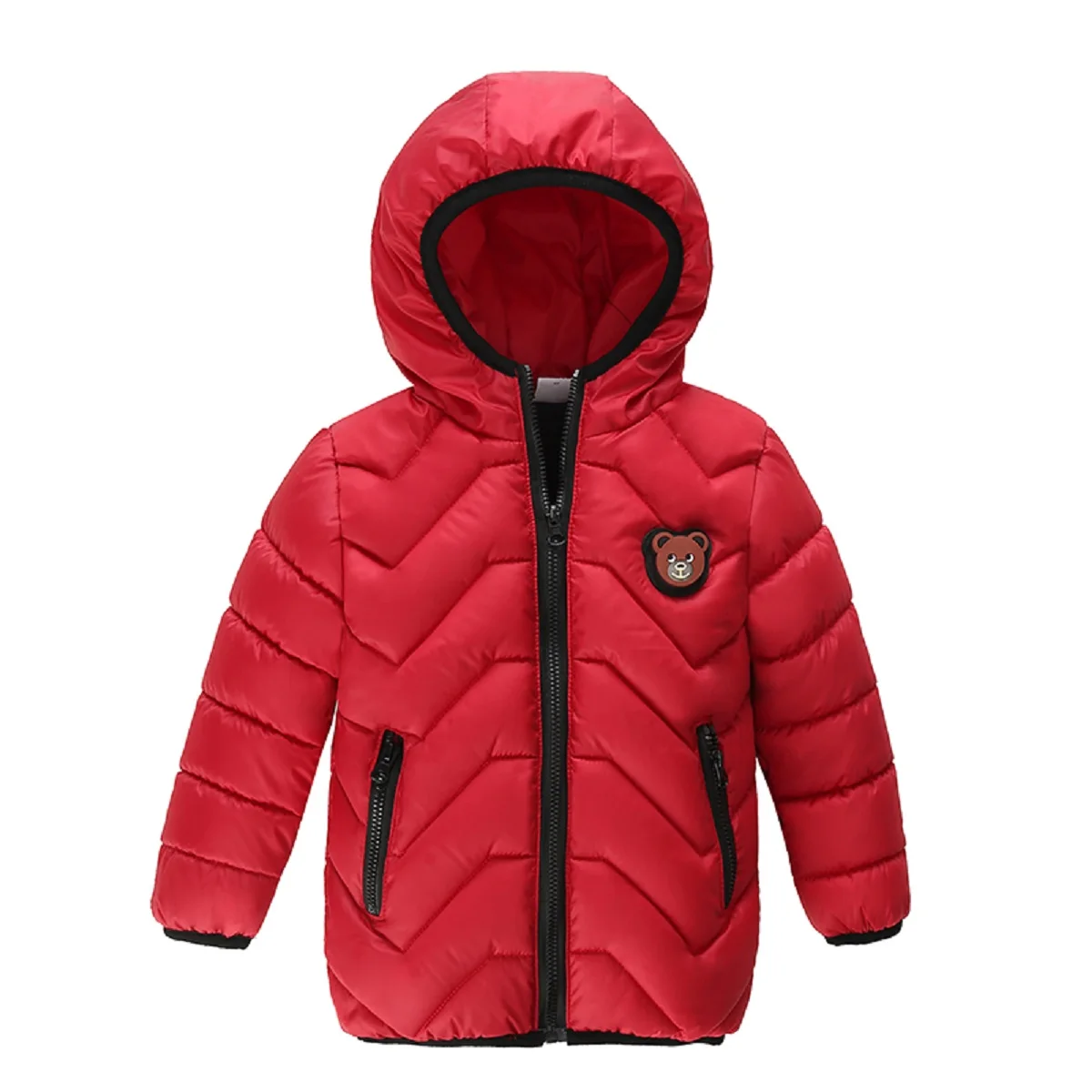 

Boys Jackets Autumn Winter Children Clothing Bear print Warm Jacket Boy Cotton Hooded Jacket Toddler Boy Clothes plus size S-2XL