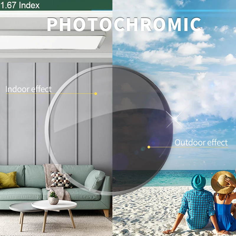 Sasamia 1.67 Index Thin Transition Lenses Aspheric Lens For Eye