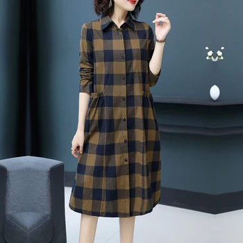 

New 2020 Spring Autumn Long Trench Coat for Women Casual Slim Single-breasted Lattice Coat Women's Thin Overcoat with Pocket L45