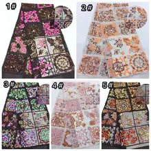 Африканские Восковые Свадебные Кружева 5 цветов розовая Роза оранжевая(5 ярдов/партия) Бусины кружева/блесток кружева вышивка цветок блесток embroid Роскошные