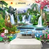 Papel tapiz con foto personalizada, murales De paisaje natural De cascada 3D De estilo chino, para Sala De estar, TV, sofá, estudio, Papel De pared ► Foto 2/6