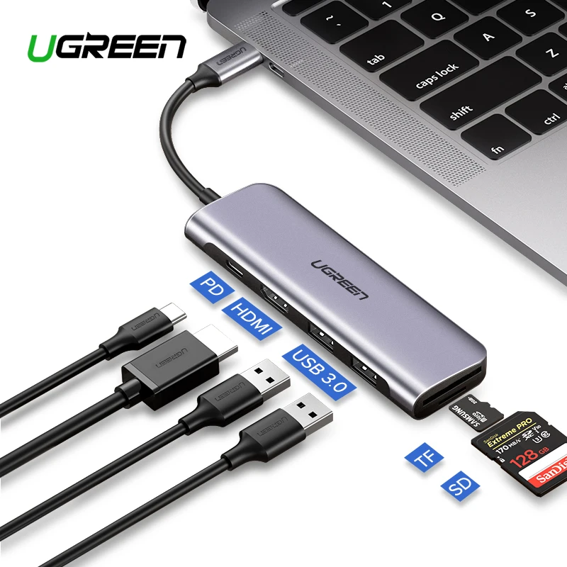 Цена Ugreen font b USB b font C HDMI кабель Тип C к HDMI концентратор адаптер font b USB b font C HDMI конвертер тип c Thunderbolt 3 док станция для MacBook Huawei Mate 30 Pro