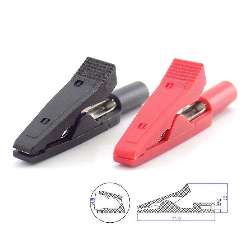 2mm Banana plug Cable Connector Crocodile Clip Insulated Alligator Clips Probe Battery Adapter Multimeter Pen Female Test Probe