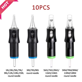 

Rotary Tattoo Machine Supplies 10 PCS RL/RS/RM/M1 Tattoo Needle Professional Semi-permanent Makeup Cartridge Needles Newest