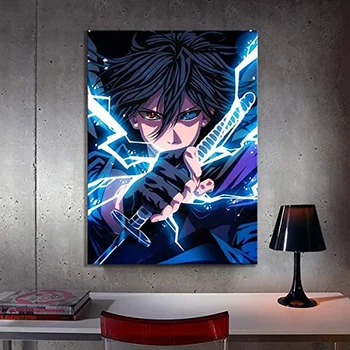 

1 Piece Naruto Anime Poster Rinnegan&Sharingan Uchiha Sasuke Fan Art Canvas Paintings Wall Art Home Decoration for Living Room