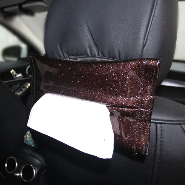 Bling PU кожаный автостайлинг коробка для салфеток Алмазная Хрустальная корона автоматическая коробка для салфеток