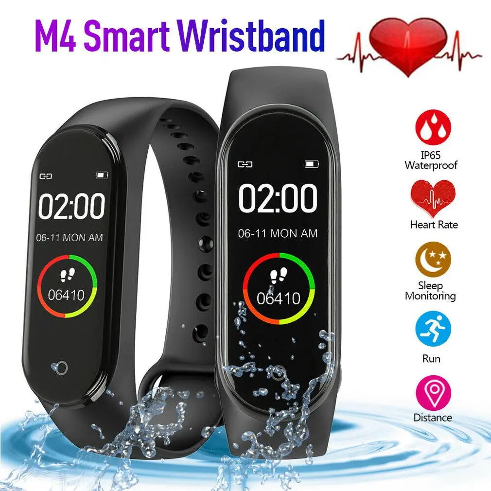 

M4 smart bracelet 0.96Inch Color Screen Smart Watch Sports Band Health Sleep Tracker Motion heart rate Bluetooth Smart Bracelet