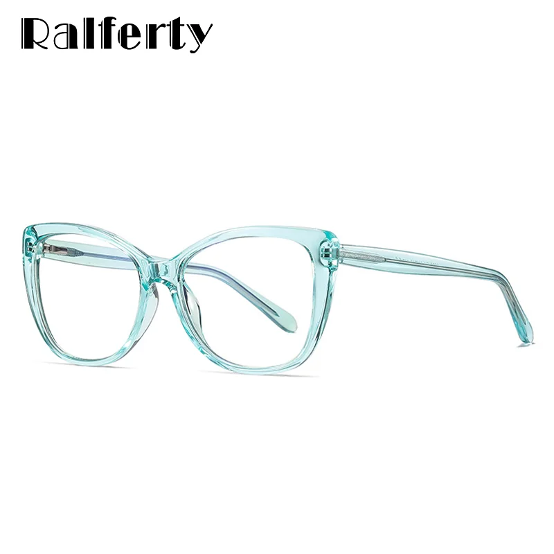 

Ralferty 2020 Female Computer Glasses tr90 Anti Blue Light Glasses Transparent Frame Women Cat's Eye Eyeglasses Decorative