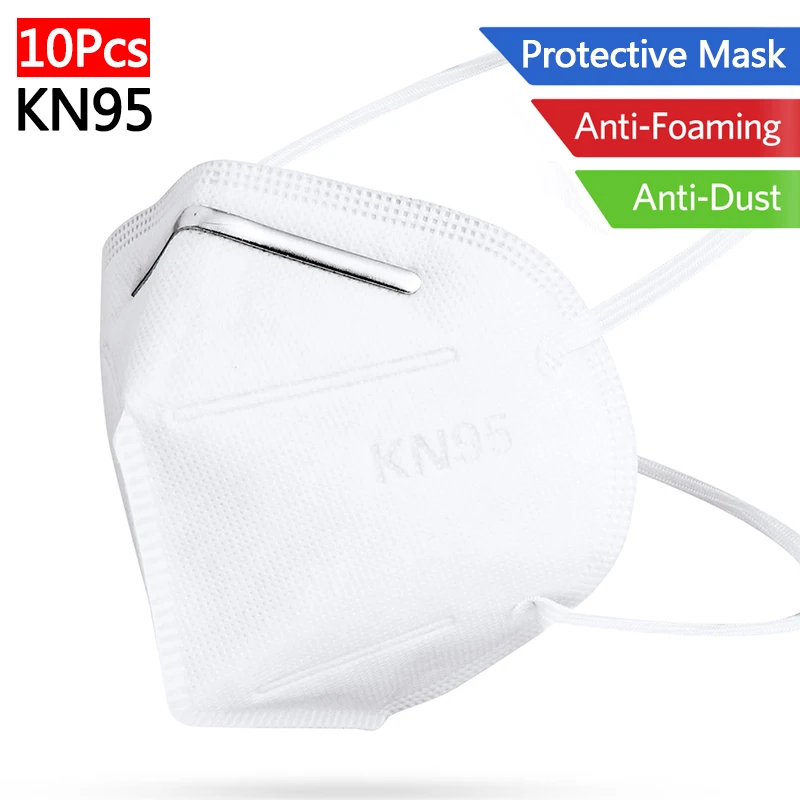 

500PCS KN95 Mask 95% Filtration Anti-fog Breathable Dustproof Protective Mask Face Mouth Cover N95 Masks Features as KF94 FFP2