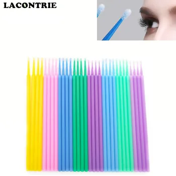 

100/200/300Pcs Disposable Micro Brush Eyelashes Extension Individual Lash Swab Micro Colored Brush For Eyelash Extension Tools