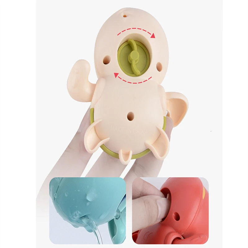 Милые Мультяшные морские животные Черепаха Классическая Детская игрушка для купания заводные на цепочке детские пляжные игрушки для купания
