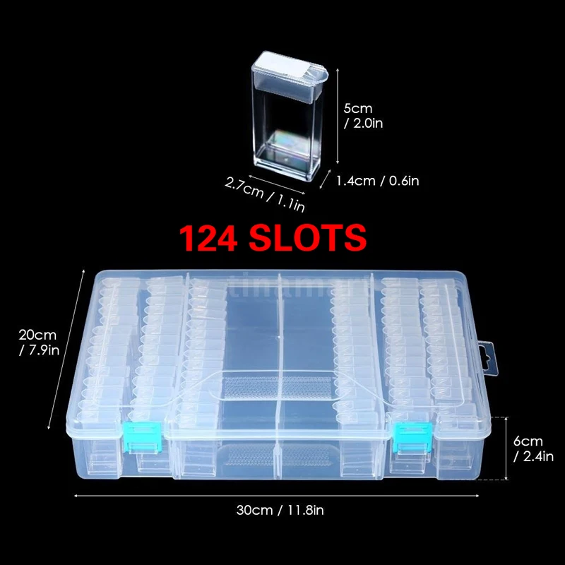 Ящик для хранения 24/42/64/84/124 слотов прозрачная Пластик ящик для хранения ювелирных изделий с бриллиантами вышивкой ручной работы из бисера таблетки для хранения инструментов