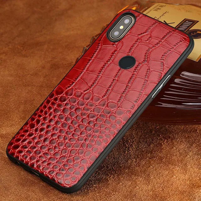 Чехол для телефона из натуральной кожи для Xiao mi Red mi Note 7 8 Pro 6 5 Чехол для mi 8 9 lite 9se 9T Note10 A2 A3 mi x 2s Max 3 Poco F1 чехол - Цвет: Red Simple