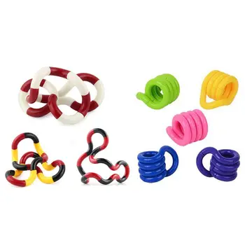 

Adult Kids Anti Stress Sensory Decompression Toy Rainbow Twisted Winding Ring