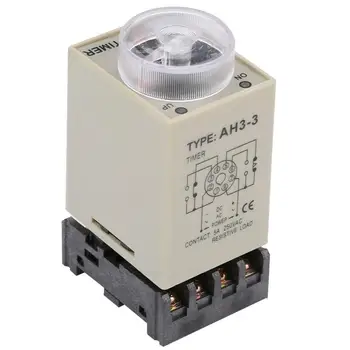 

Universal 0-10 Seconds Knob Control Timer Relay AH3-3 Delay ON Time Relay with Base AC 110V 5A Socket Rotary Knob Hot sale
