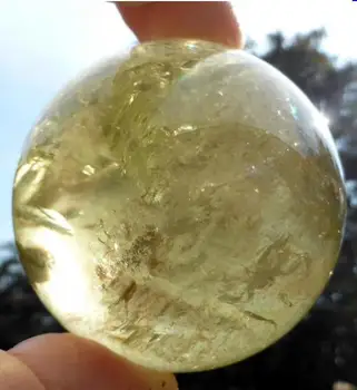 

6680232+++TIBET YELLOW QUARTZ CRYSTAL CITRINE BALL GANESH HIMAL 100mm