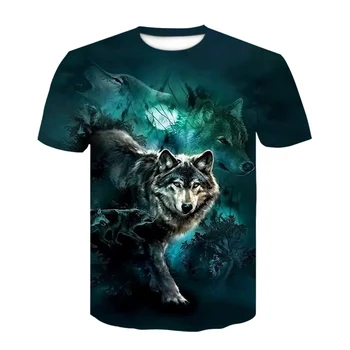 

2020 men t shirt Wolf print T shirts 3D Men T-shirts Novelty Animal Tops Tees Male Short Sleeve Summer O-Neck funny Tshirts