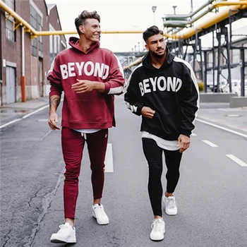 

Mens Hoodies Pants Sets Sweatshirt Sweatpants Male Casual Fashion Gyms Fitness breathable Running training Sportswear Suits