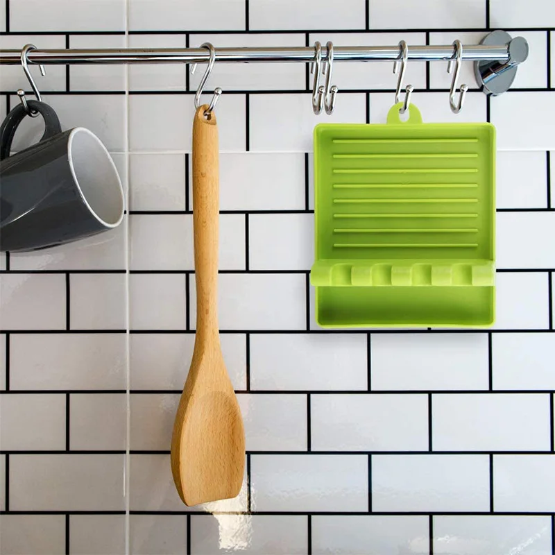 Kitchen Gadgets Kitchen Fork Spoon Holders Spatula Rack Shelf Organizer Chopsticks Holder Non-slip Spoons Pad Utensil