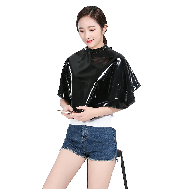 Фартук для волос из ПВХ с застежкой-липучкой и зеркальной поверхностью | Красота