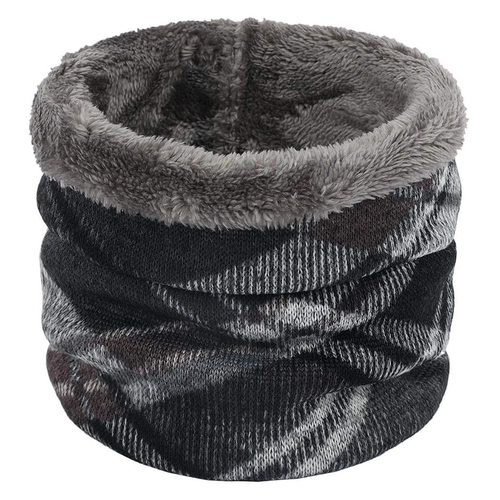 1 шт., зимний теплый ворсовый вязаный шарф для шеи, круглый шарф, шаль-снуд с петлей, шарф для лыжного альпинизма для мужчин и женщин - Цвет: J