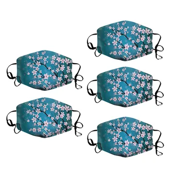 

5pc Pattern Female mascaras maschere maskers Reusable Mouth Outdoor Haze Wind Washable Nose Mouth Face Cover Toiletry Kits