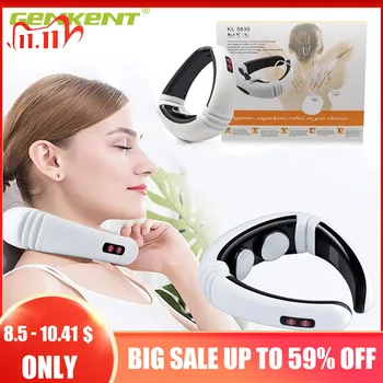 

Electric Tens Unit Pulse Neck Massager Magnetic Pulse Therapy Vertebra Relax Far Infrared Heating Pain Relief