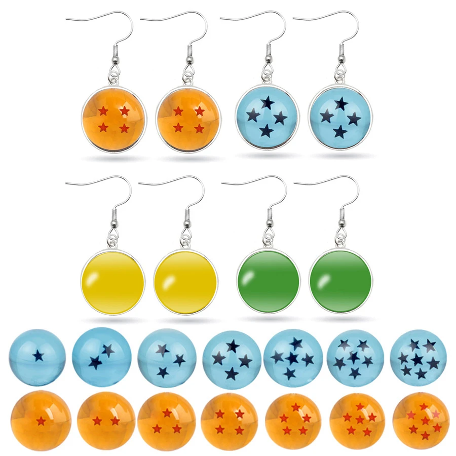 Dragon Ball z 4 Dangle Earrings Dragon Balls Star Earrings Dragon Ball
