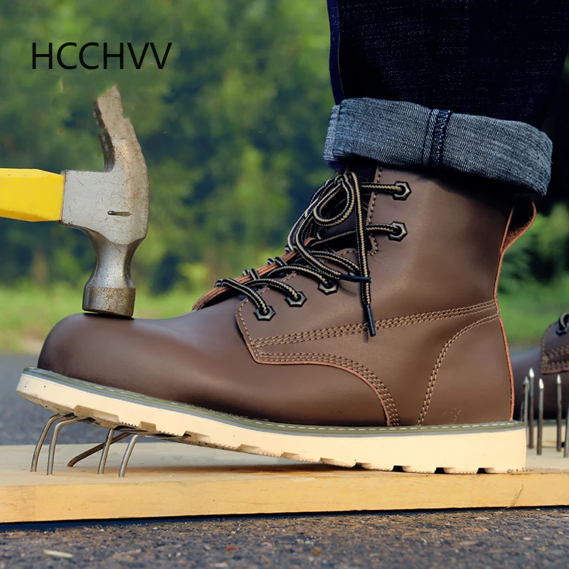 

Men's Puncture-Proof Boots Protective Steel Toe Cap Boots Anti-Smashing Construction Work mens Sneakers Winter Safety shoes mens
