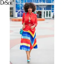 DPSDE/Осенняя разноцветная облегающая повседневная юбка в полоску; милая уличная юбка для девочек; Новинка года; элегантная плиссированная юбка