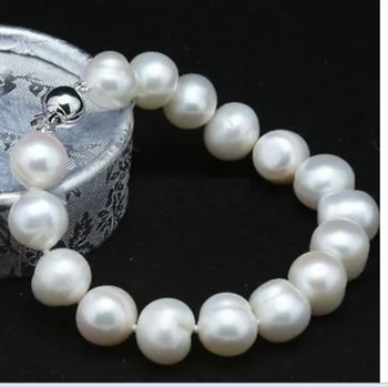 

new HOT 10-11MM SOUTH SEA WHITE BAROQUE PEARL BRACELET 7.5-8 INCH