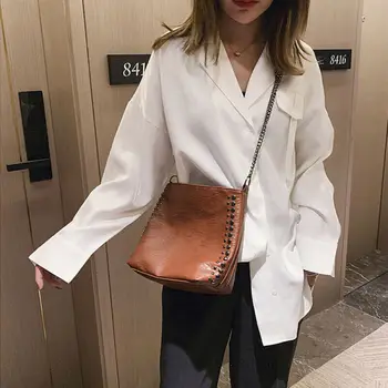 

Hot Leather Bag For Women Handbag Large Capacity Lady Shoulder Bag High quality Crossbody Messenger Bag Black/Grown