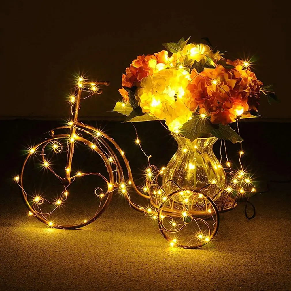 100 Light Copper Wire Light Led Sound Control Battery Box 8 Function+ Music 4 Optional Functions Dimmable