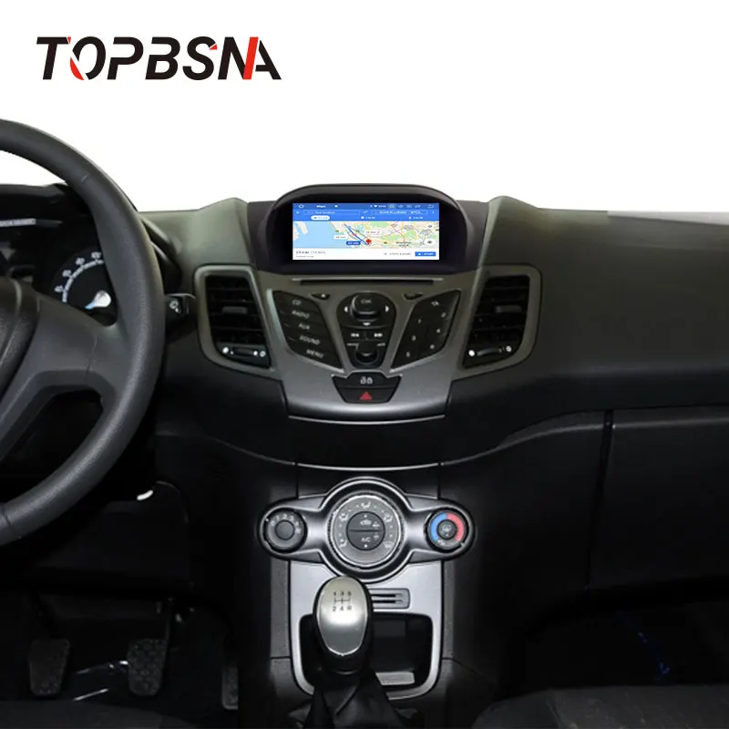 Discount TOPBSNA Octa Cores Android 9.0 Car DVD Player For Ford Fiesta GPS Navigation 2 Din Car Radio Multimedia Wifi Stereo RDS headunit 5